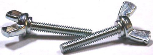 25) 1/4-20 x 1 1/2 Type A / Cold Forged Wing Screws / Steel / Zinc