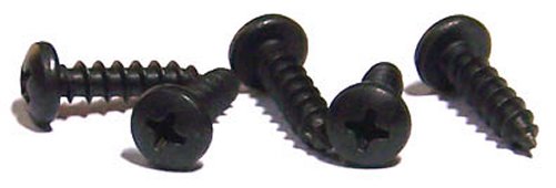 175) #2 x 3/8 Type AB Self-Tapping Screws/Phillips/Pan Head/Steel/Black Zinc