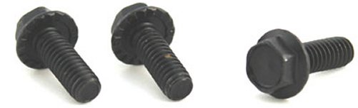 100) 1/4-20 x 3/8 Serrated Hex Flange Screws / Unslotted / Steel / Black Oxide